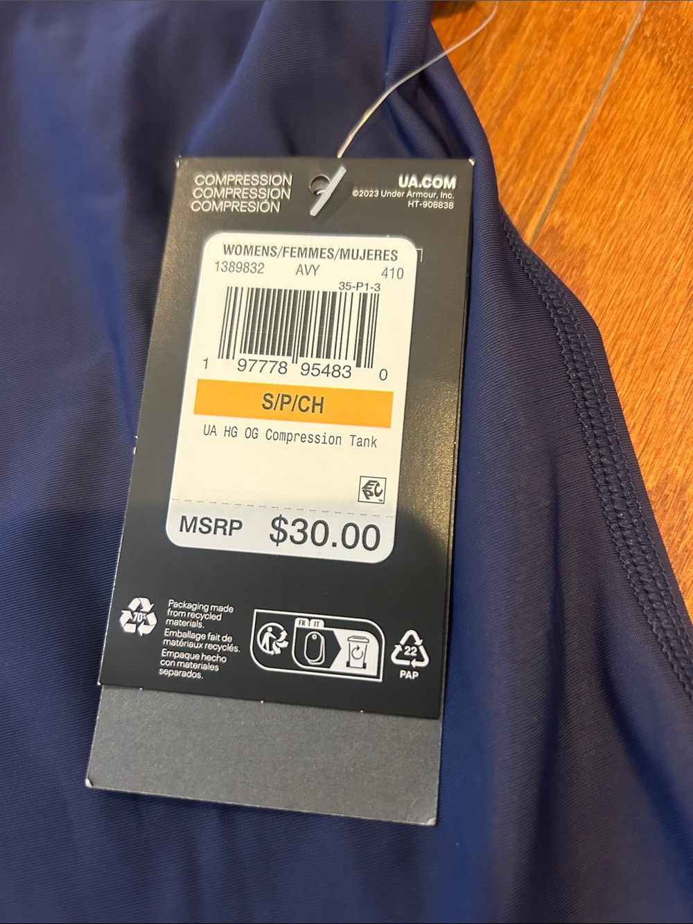 Under Armour Navy Blue Performance Racerback Tank - Picture 2 of 3